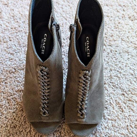 Coach Olie Open Toe Booties Women's 5.5 Career Office Preppy - Picture 1 of 8